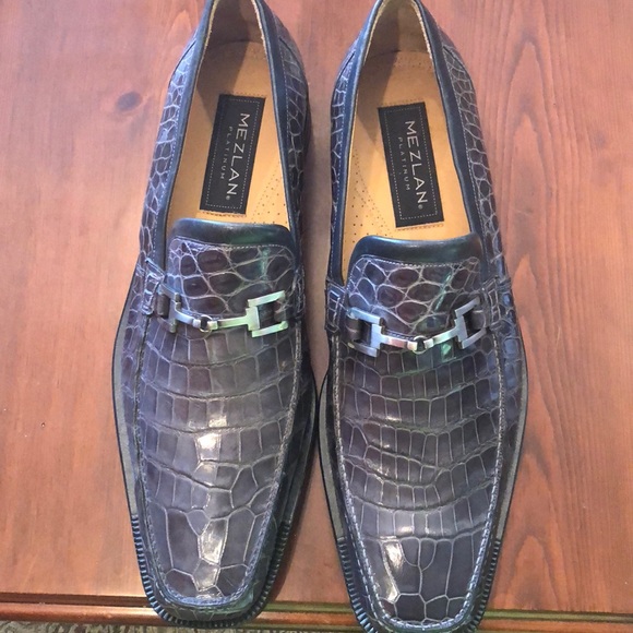 mezlan platinum alligator shoes